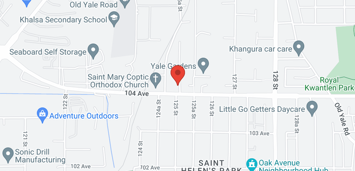 map of 10421 125A STREET
